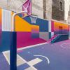 色彩缤纷的巴黎篮球场采用新色调进行了更新