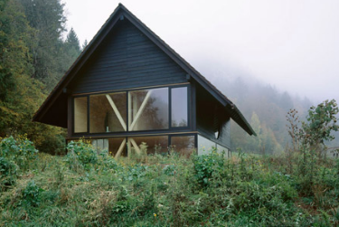  Balsthal的PascalFlammersHouse设有木制支撑架和圆形窗户 