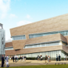 利伯斯金为达勒姆大学开设了覆盖木材的物理中心