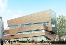 利伯斯金为达勒姆大学开设了覆盖木材的物理中心