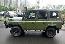 新集的谍照曝光了的绿色北汽BJ90的新旗舰SUV为北京汽车品牌