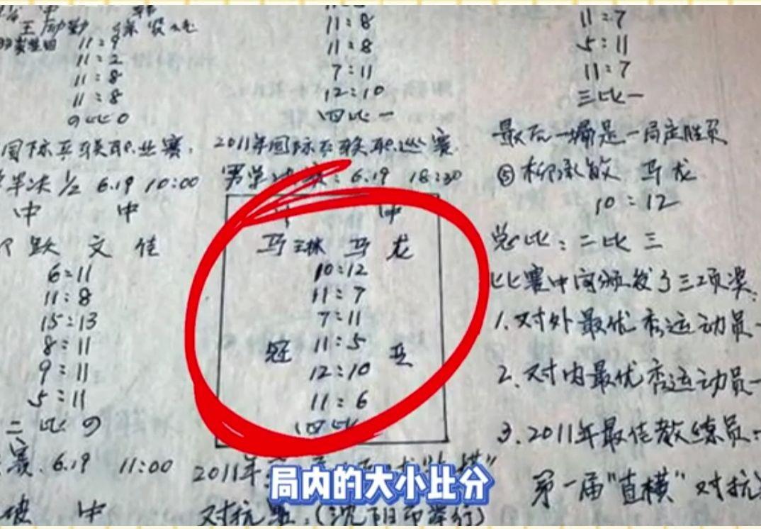 奶奶手写记录国乒比赛15年